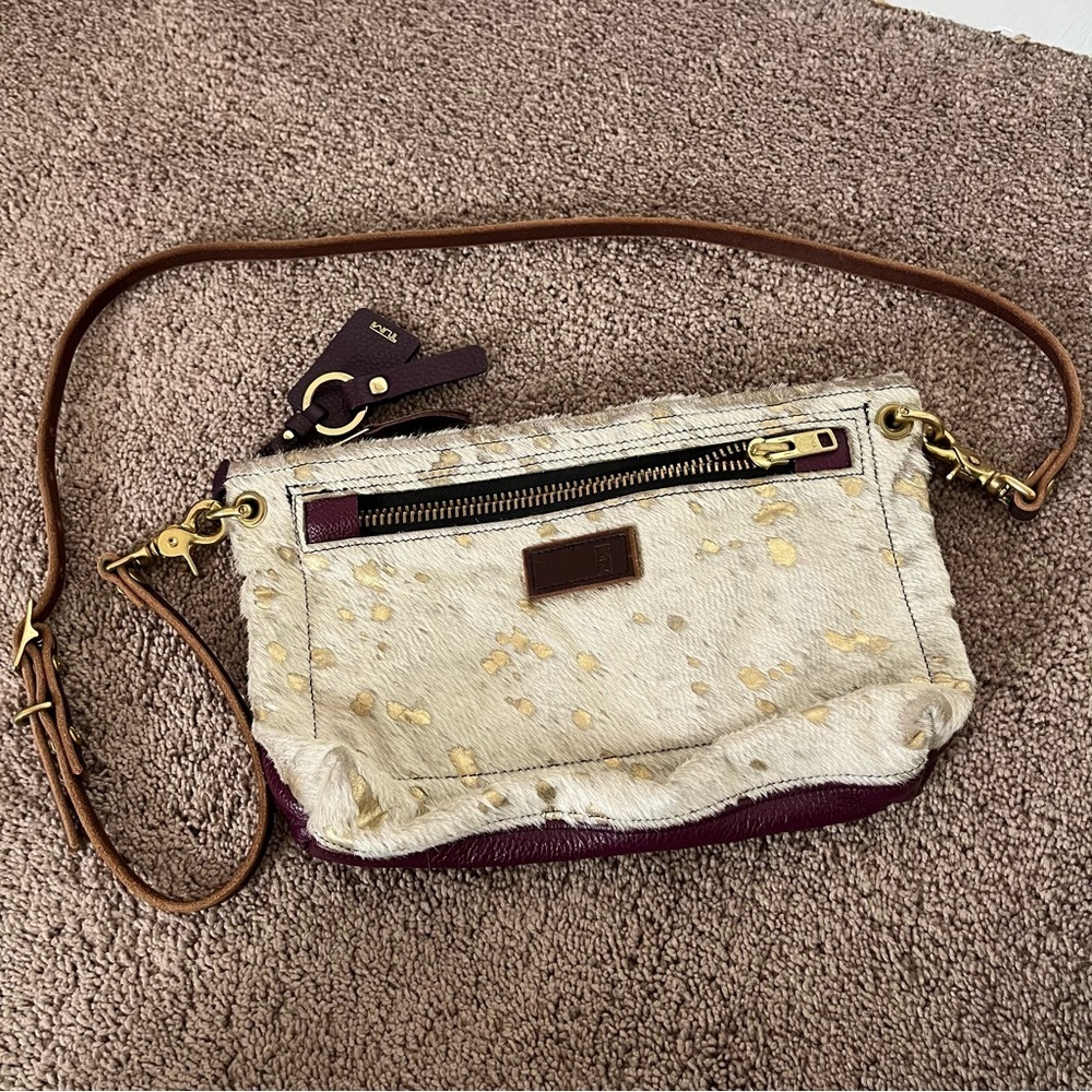 Alexis Drake Cowhide and Leather Medium Crossbody Purse